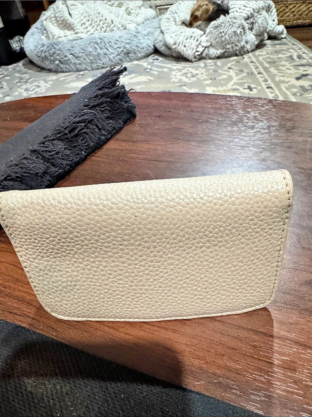 Textured Wallet in Cream